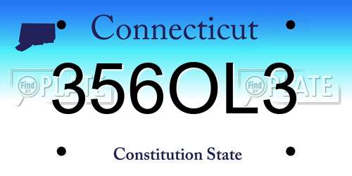 356OL3 Connecticut License Plate