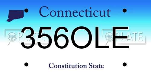 356OLE Connecticut License Plate