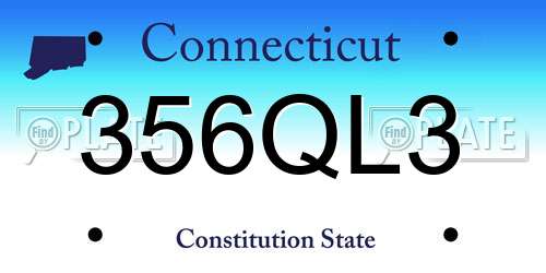 356QL3 Connecticut License Plate
