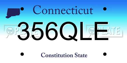 356QLE Connecticut License Plate