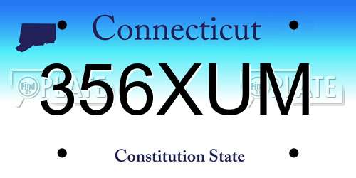 356XUM Connecticut License Plate