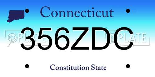 356ZDC Connecticut License Plate