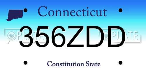 356ZDD Connecticut License Plate