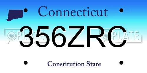 356ZRC Connecticut License Plate