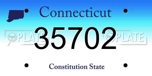 35702 Connecticut License Plate
