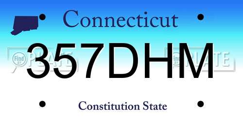 357DHM Connecticut License Plate