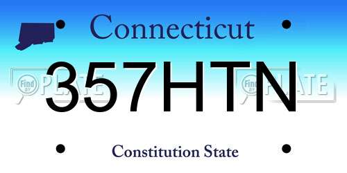 357HTN Connecticut License Plate