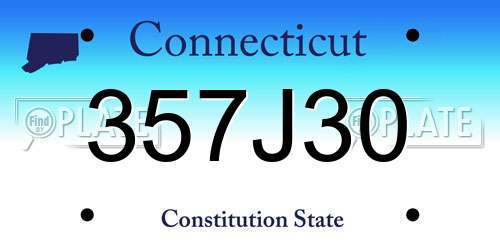 357J30 Connecticut License Plate