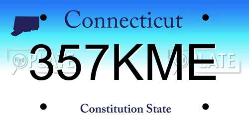 357KME Connecticut License Plate
