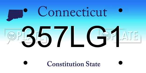 357LG1 Connecticut License Plate