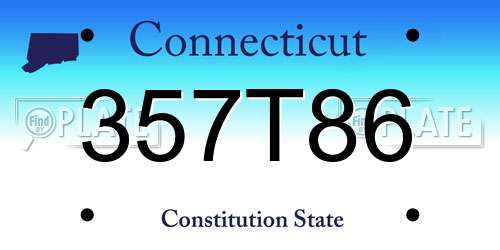 357T86 Connecticut License Plate
