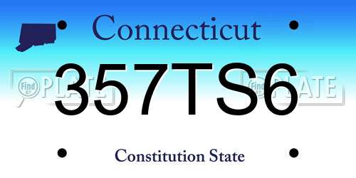 357TS6 Connecticut License Plate