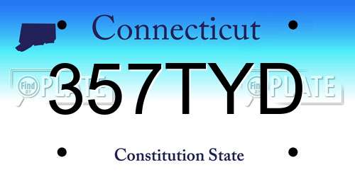 357TYD Connecticut License Plate