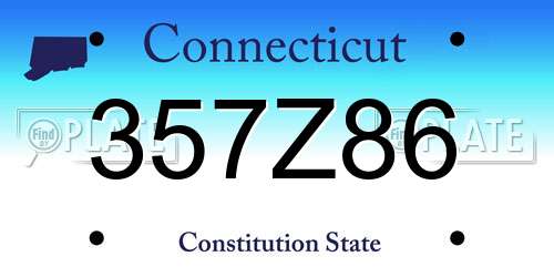 357Z86 Connecticut License Plate