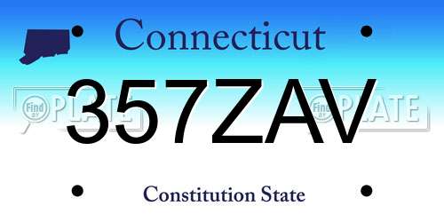 357ZAV Connecticut License Plate