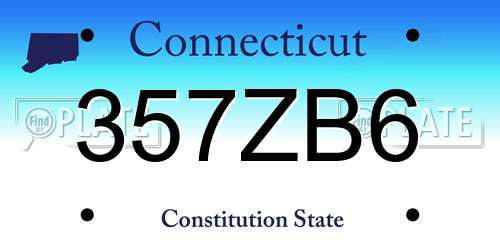 357ZB6 Connecticut License Plate