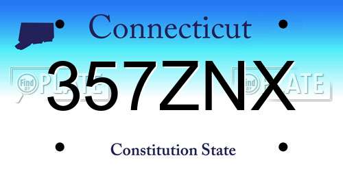 357ZNX Connecticut License Plate