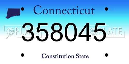 358045 Connecticut License Plate