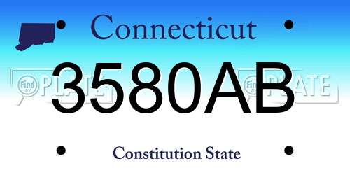 3580AB Connecticut License Plate