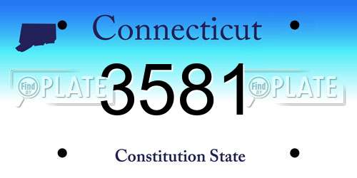 3581 Connecticut License Plate