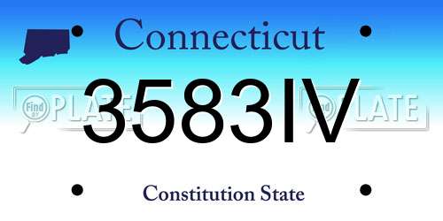 3583IV Connecticut License Plate