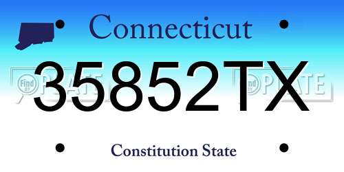 35852TX Connecticut License Plate
