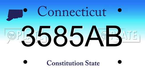 3585AB Connecticut License Plate