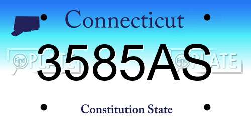 3585AS Connecticut License Plate
