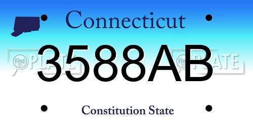 3588AB Connecticut License Plate