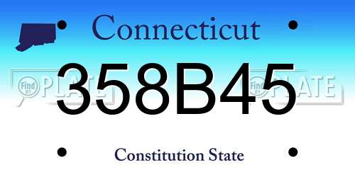 358B45 Connecticut License Plate
