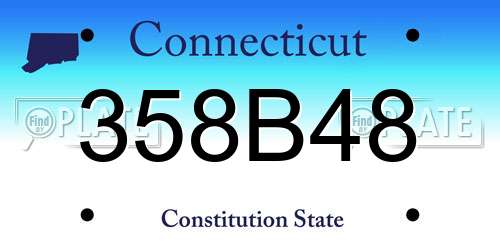 358B48 Connecticut License Plate