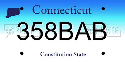 358BAB Connecticut License Plate