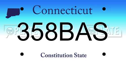 358BAS Connecticut License Plate
