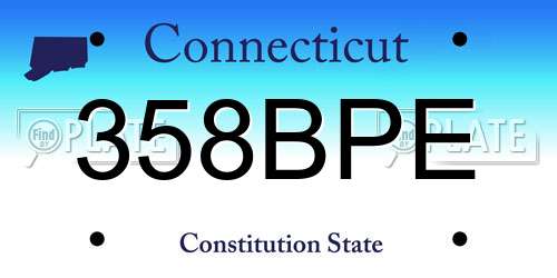 358BPE Connecticut License Plate