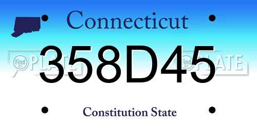358D45 Connecticut License Plate