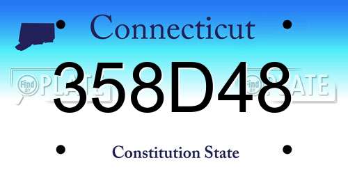 358D48 Connecticut License Plate