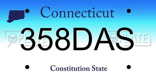 358DAS Connecticut License Plate