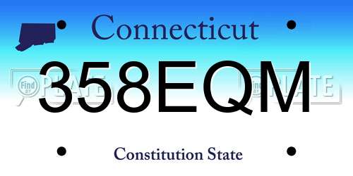 358EQM Connecticut License Plate