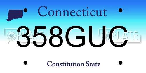 358GUC Connecticut License Plate