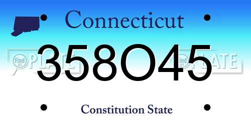 358O45 Connecticut License Plate