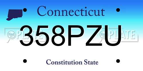 358PZU Connecticut License Plate