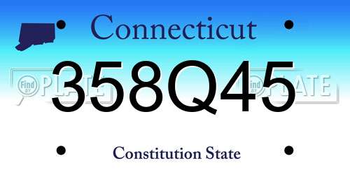 358Q45 Connecticut License Plate