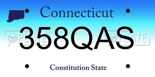 358QAS Connecticut License Plate
