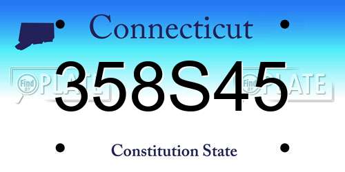 358S45 Connecticut License Plate