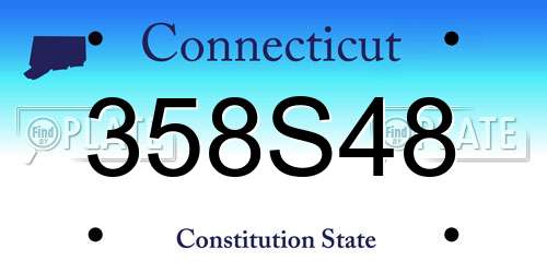 358S48 Connecticut License Plate