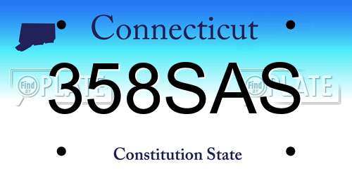 358SAS Connecticut License Plate