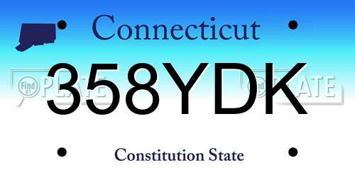 358YDK Connecticut License Plate