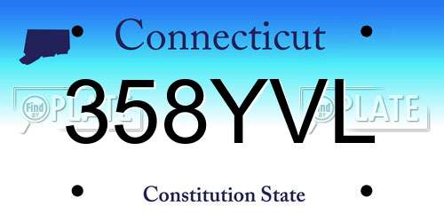 358YVL Connecticut License Plate