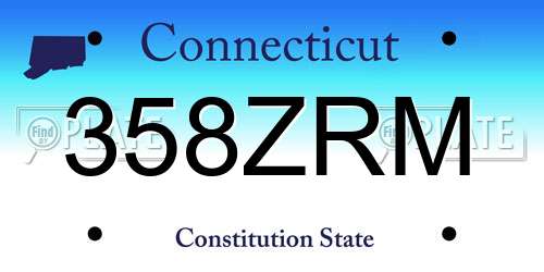 358ZRM Connecticut License Plate