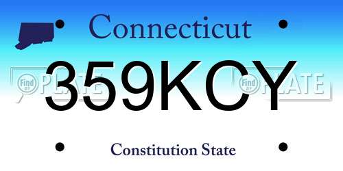 359KCY Connecticut License Plate